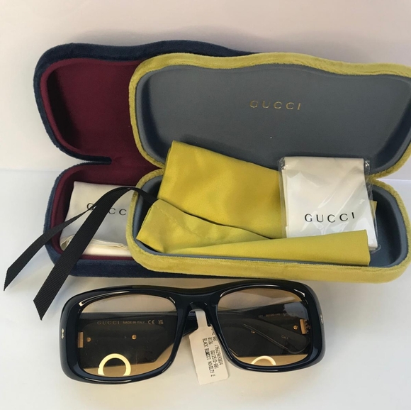 New 💯 Original Gucci Yellow Square Unisex Sunglasses GG1251S 001 - Picture 13 of 17
